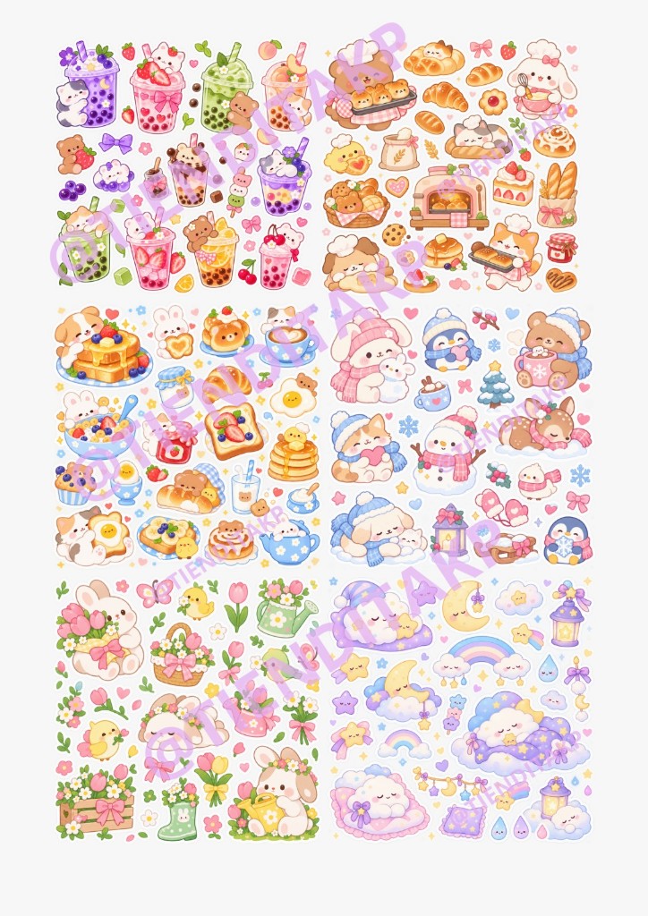 Láminas de stickers estilo B (digitales)