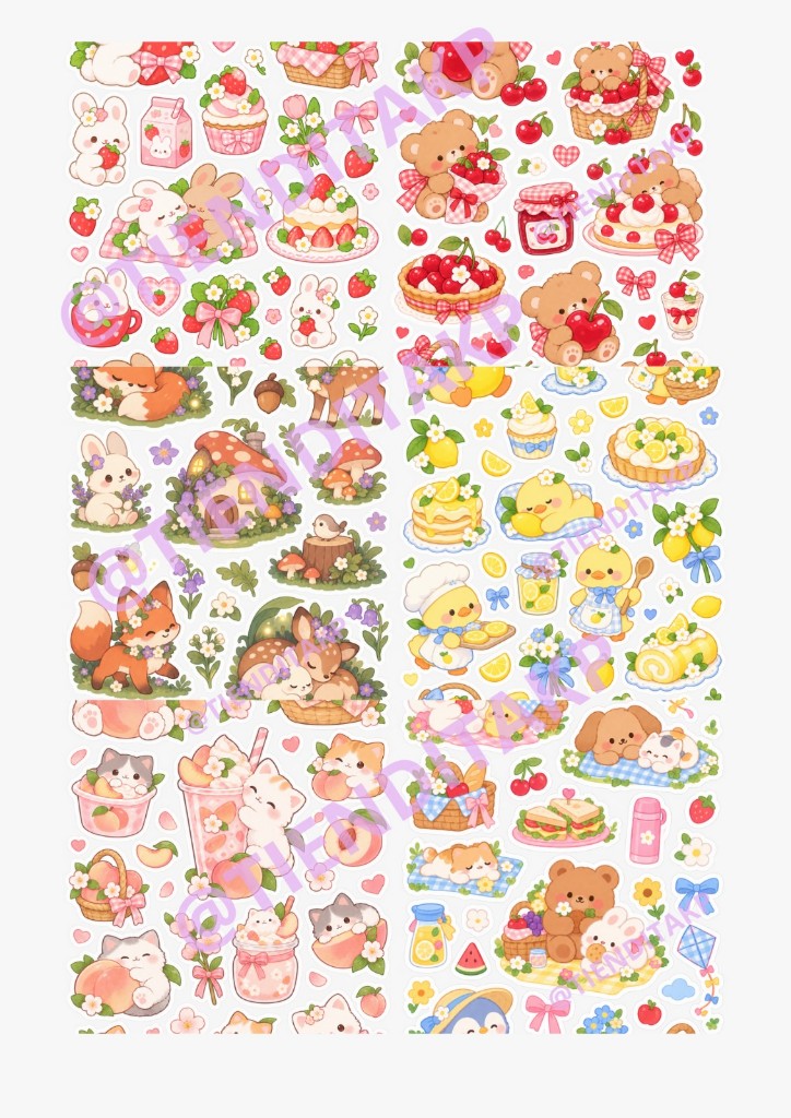 Láminas de stickers estilo H (digitales)