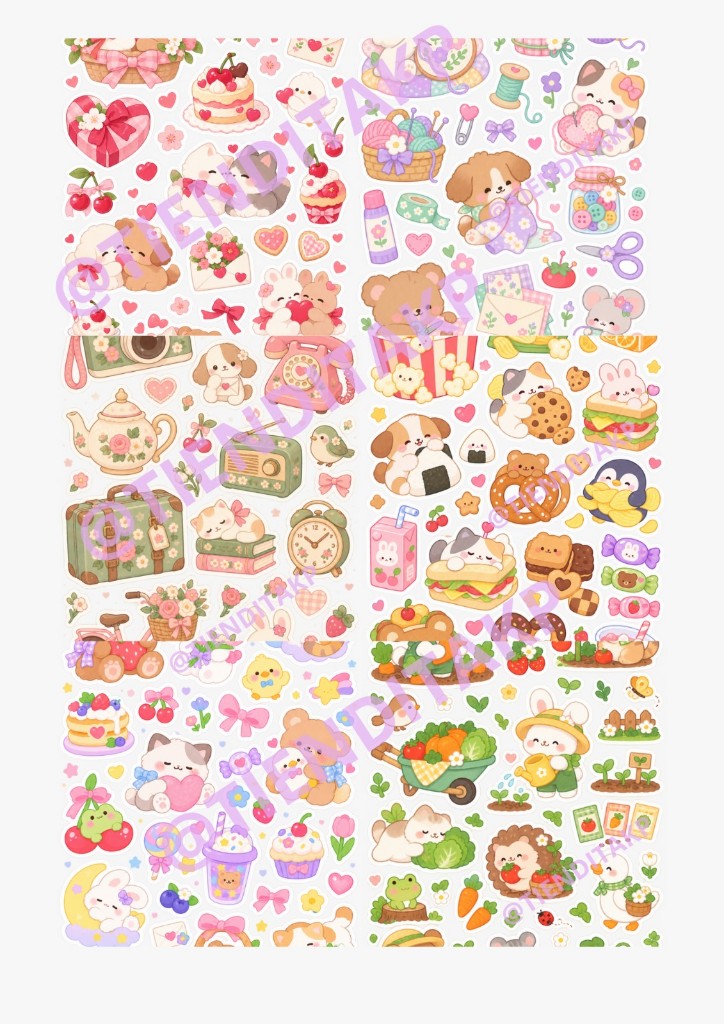 Láminas de stickers estilo D (digitales)