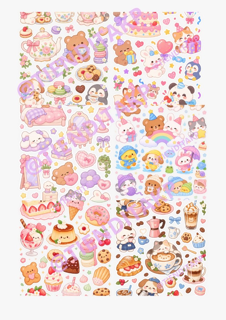 Láminas de stickers estilo G (digitales)
