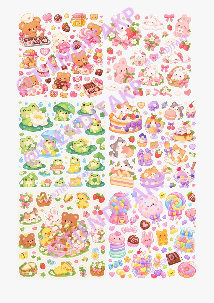 Láminas de stickers estilo C (digitales)