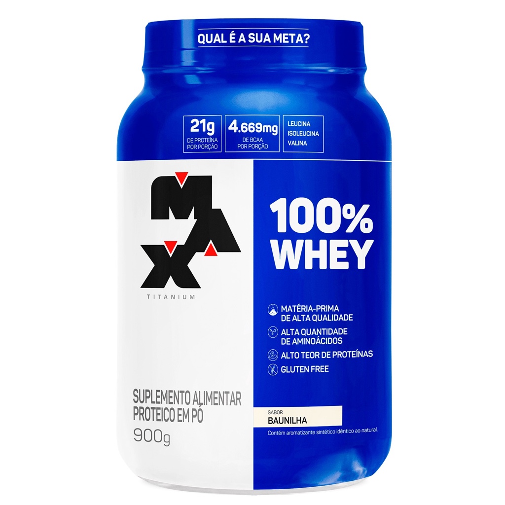 100% Whey Max Titanium, Pote 900g