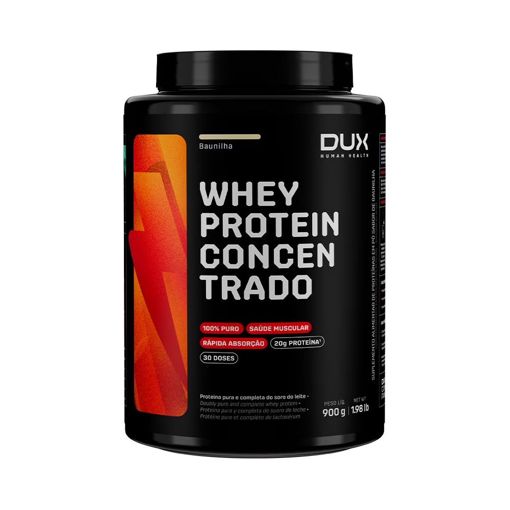 Whey Concentrado Pote 900g,  Dux