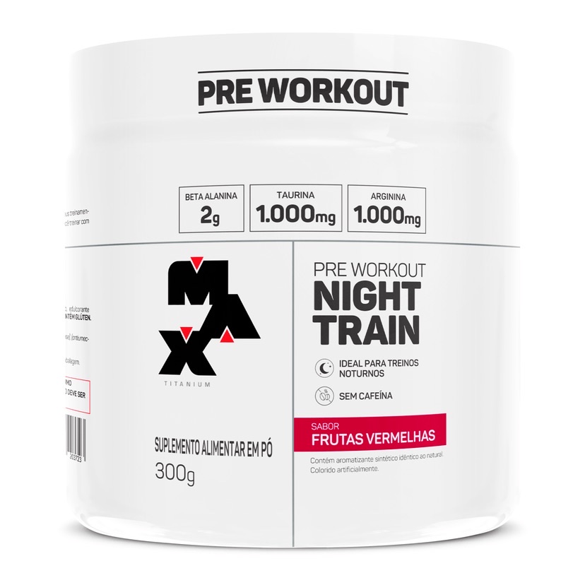 Pre Treino Night Train Sem Cafeína Max Titanium Pote 300g