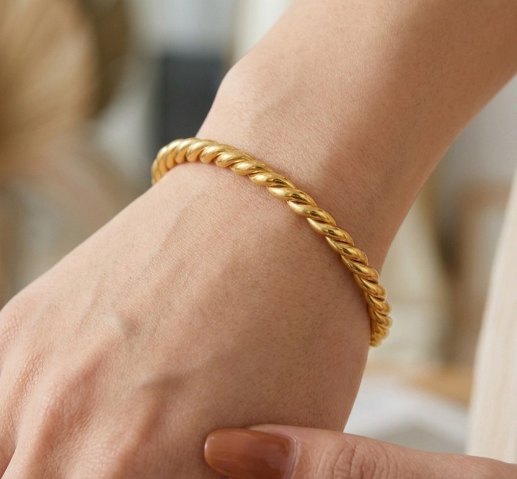 33378-BRAZALETE DORADO TRENZADO