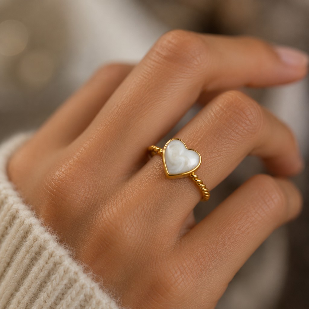 07319-ANILLO DORADO # 06-07 DE CORAZON BLANCO