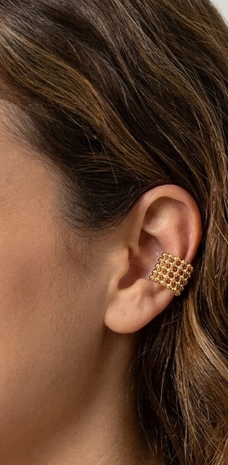 93776-EAR CUFF DORADO CON PUNTOS VARIOS
