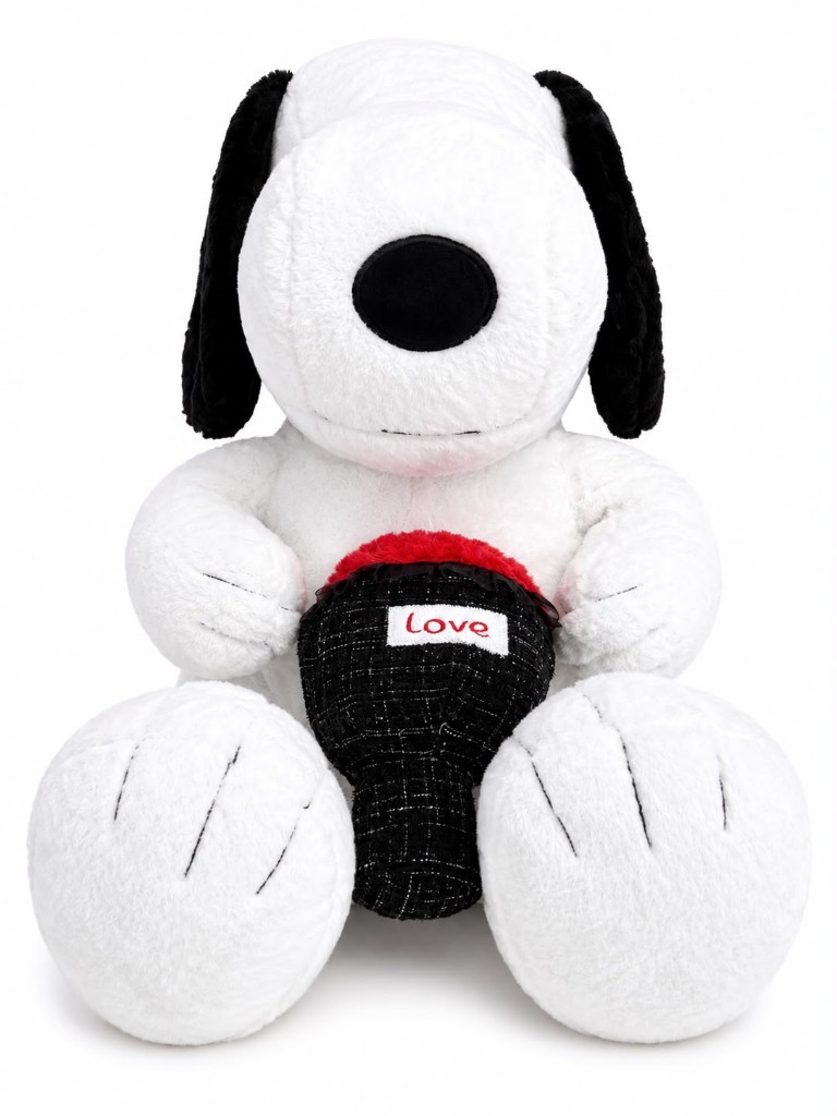 Peluche Snoopy 80cm  con rosa