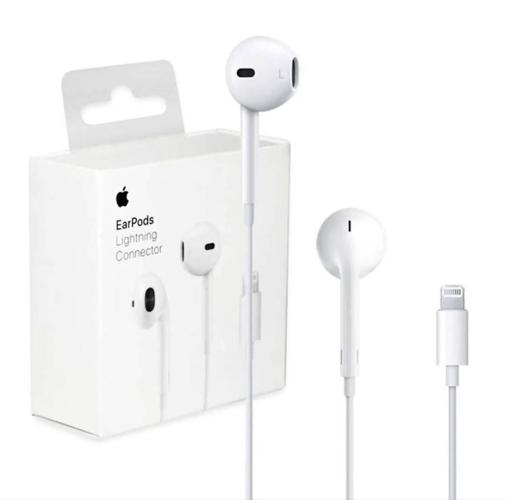 19921 - AUDIFONOS IPhone - Apple EarPods Lightning blancos