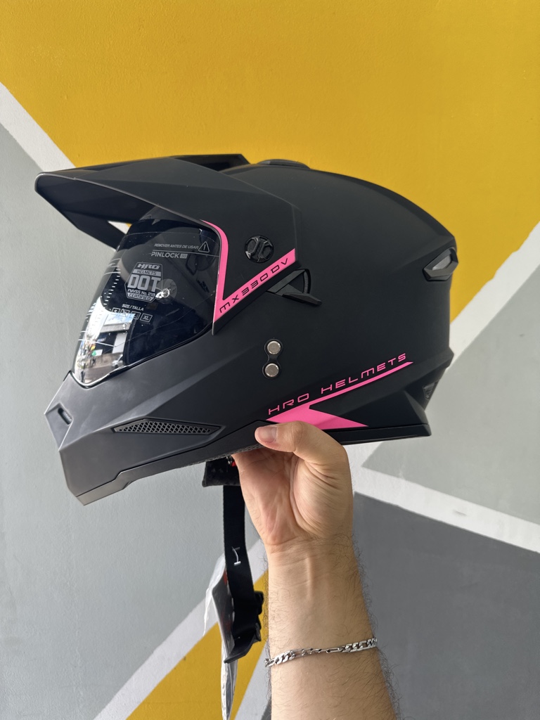 CASCO HRO mx330 TALLA M NEGRO ROSADO