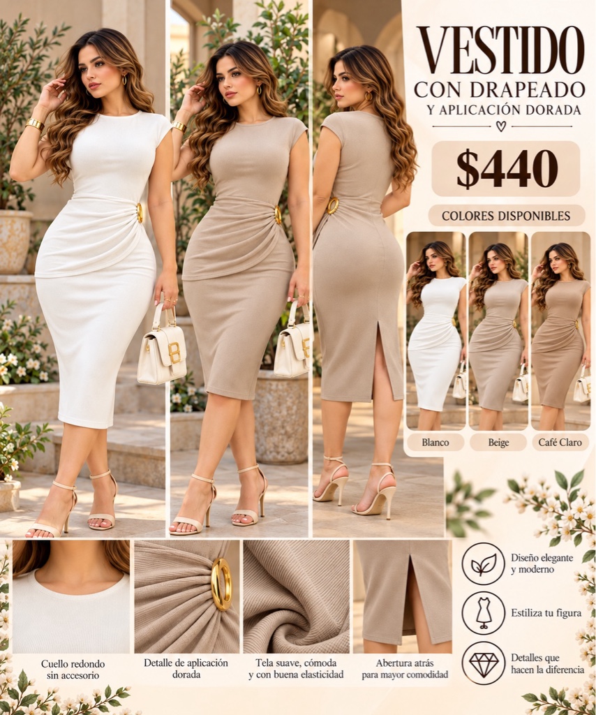 Vestido drapeado