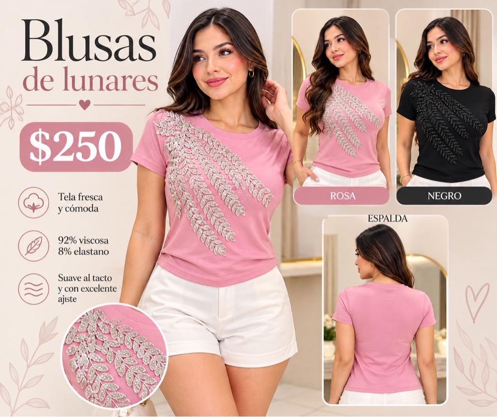 Blusa aplicación de cristales