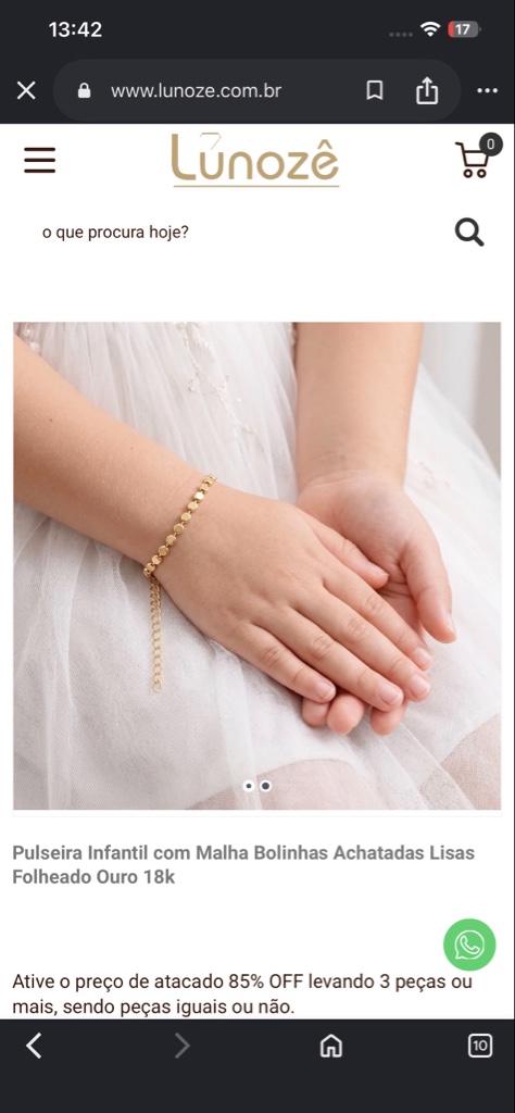 Pulseira bolinhas achatadas infantil