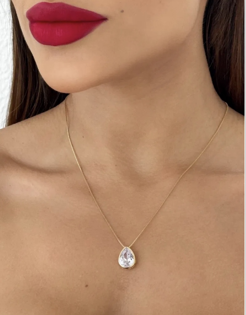 Conjunto gota simples colar/brinco