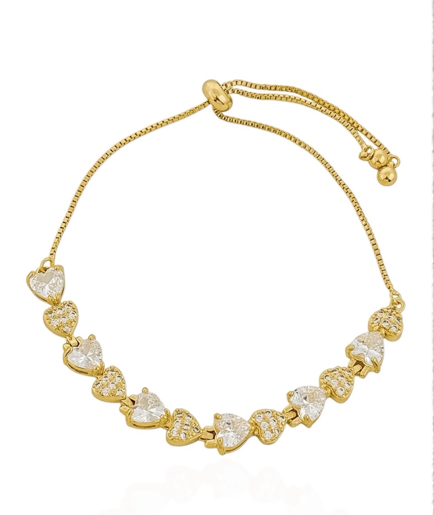 Pulseira corações de ajuste