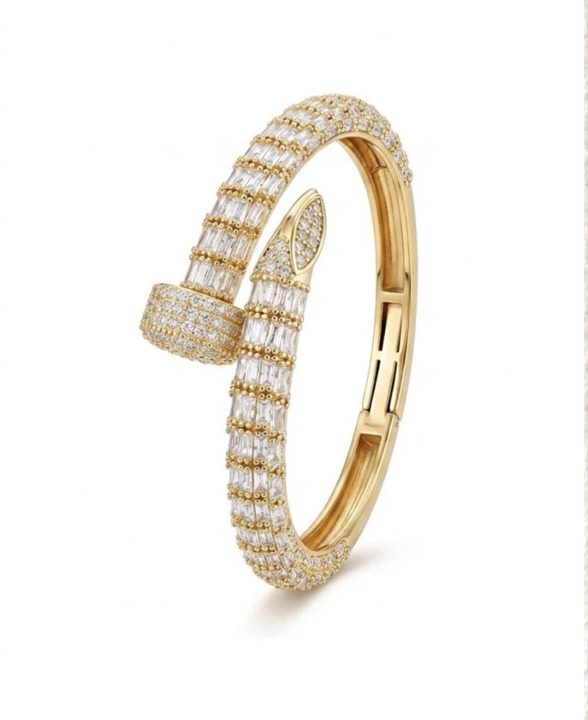 Bracelete prego com navetes com pedras