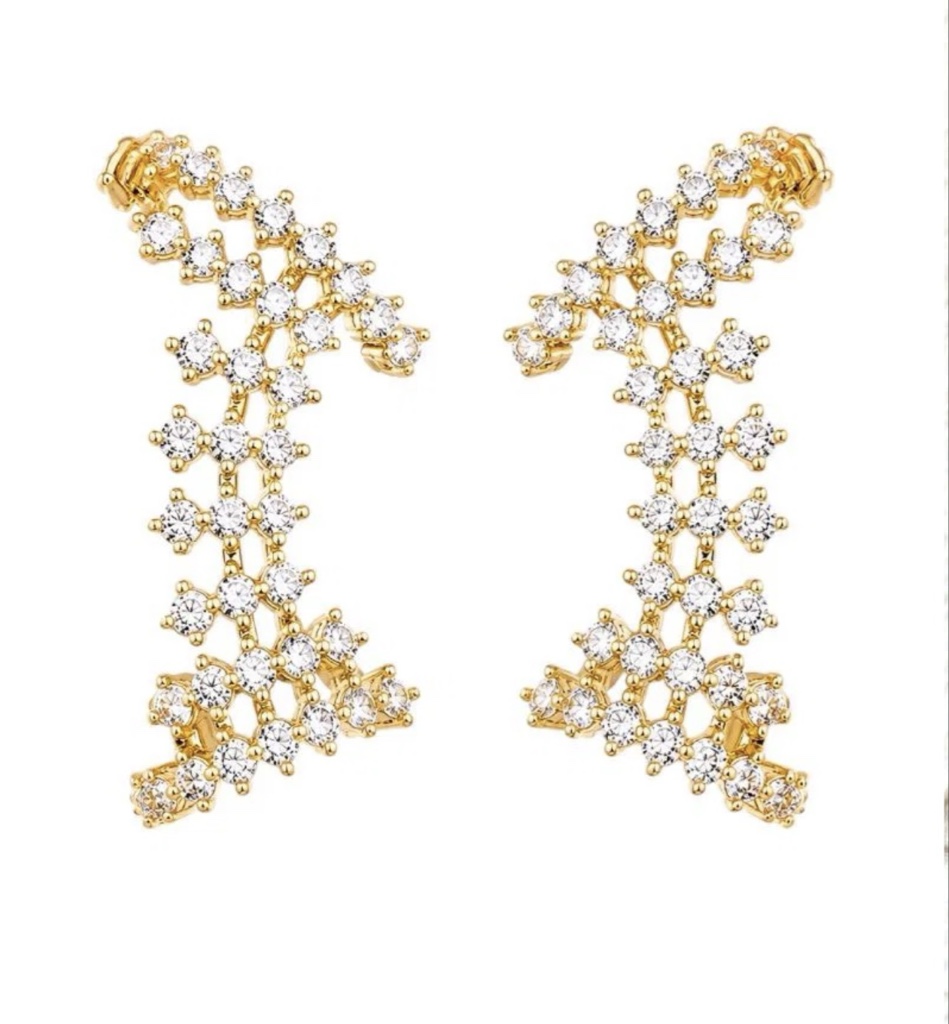 Brincos earcuff micro zircônia