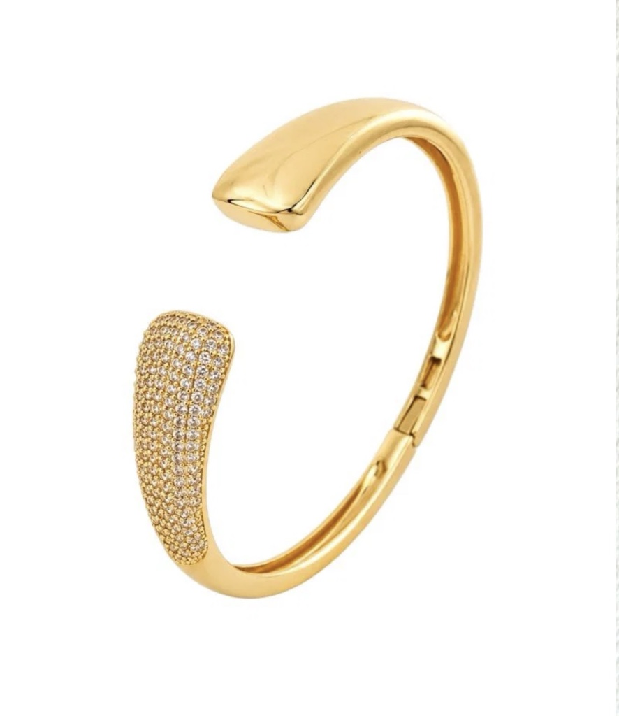 Bracelete liso e cravejado