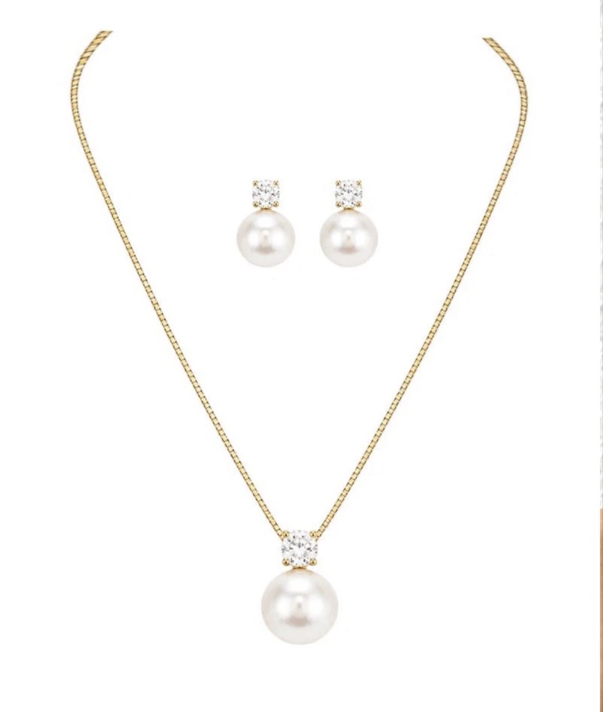 Conjunto pérola dourado