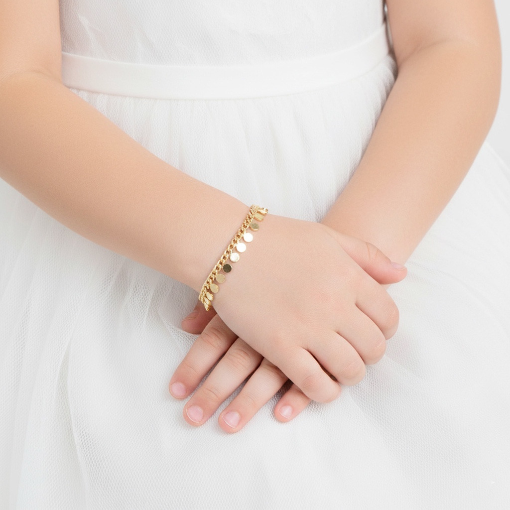 Pulseira infantil pingente de bolinhas