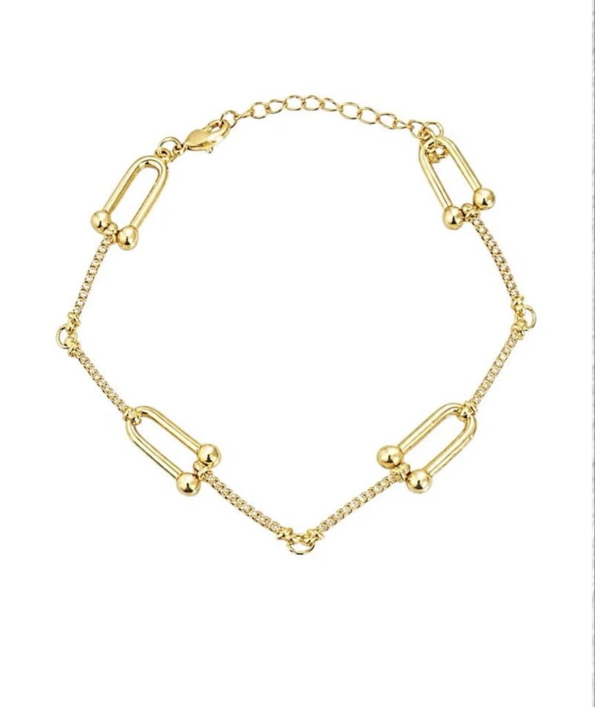 Pulseira dourada elos delicados