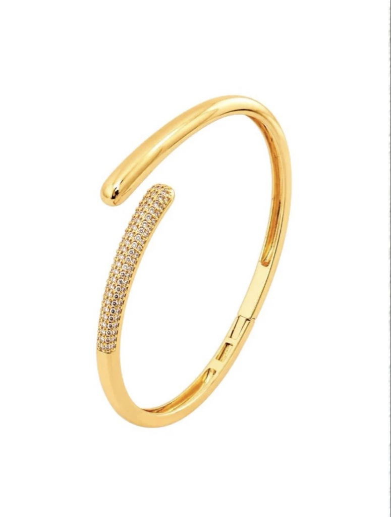 Bracelete gota lisa e cravejada