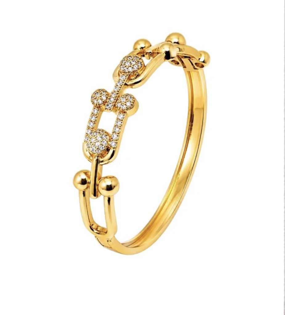Bracelete corrente com zircônia