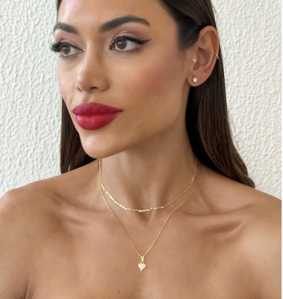Colar dourado coração