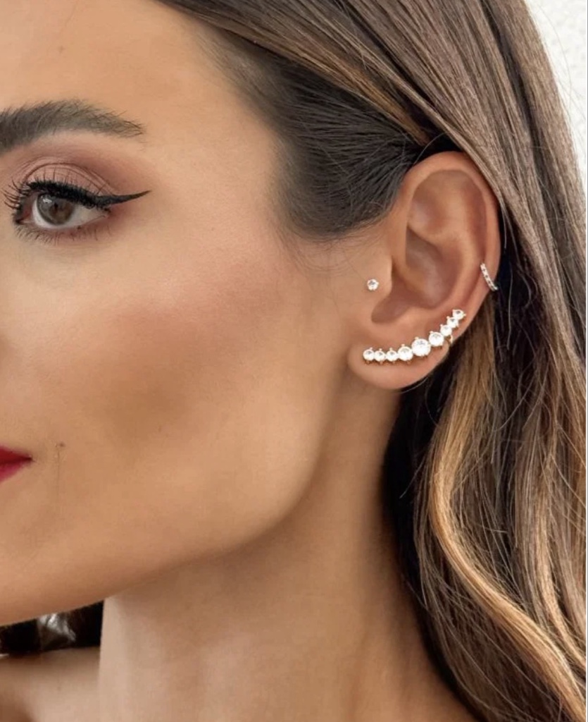 Brinco ear cuff cristal