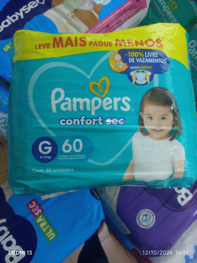 Pampers confort sec G 60 unidades