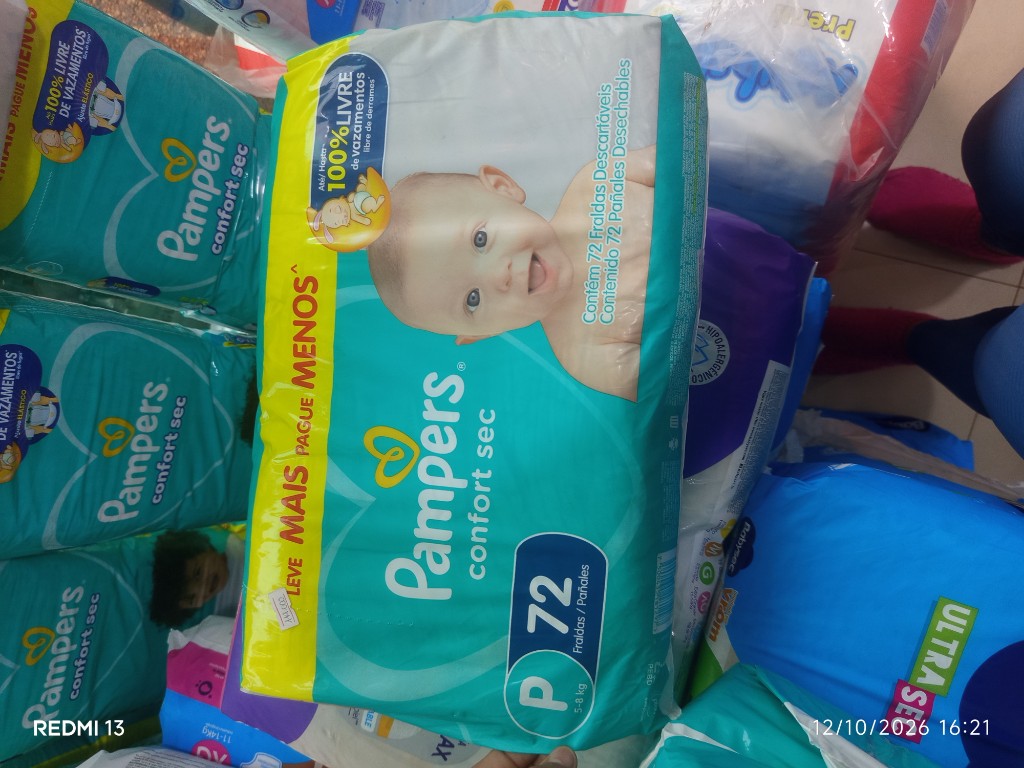 Pampers confort sec P 72 unidades