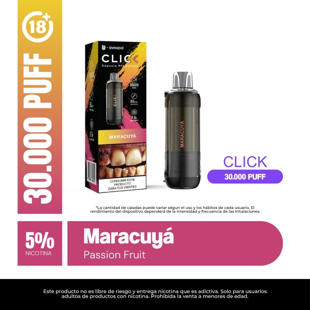 Cápsula maracuyá click 30mil puff