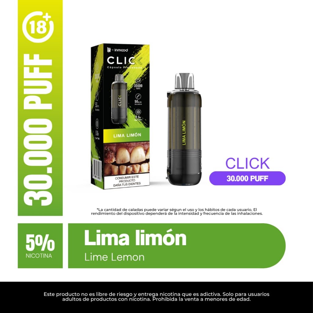 Cápsula Lima limón  click 30 mil puff