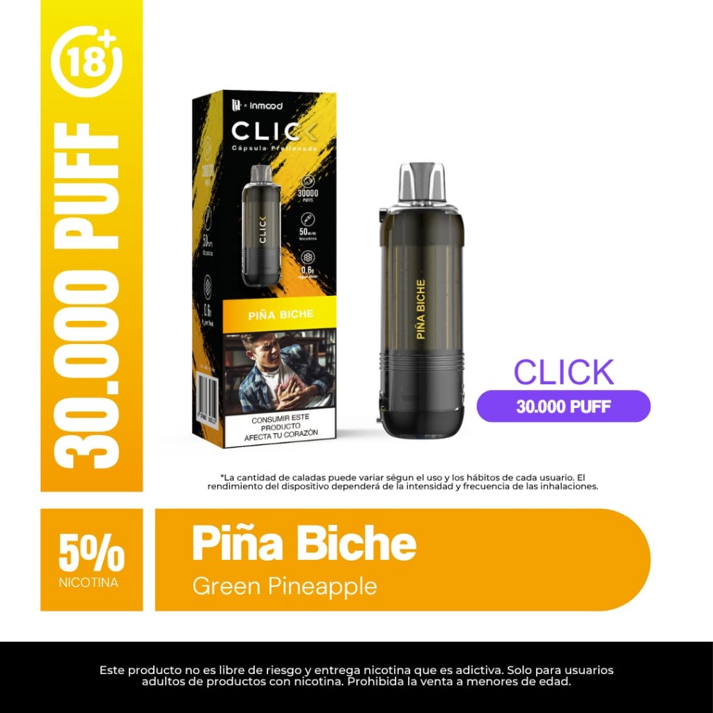 Cápsula piña buche  click 30 mil puff