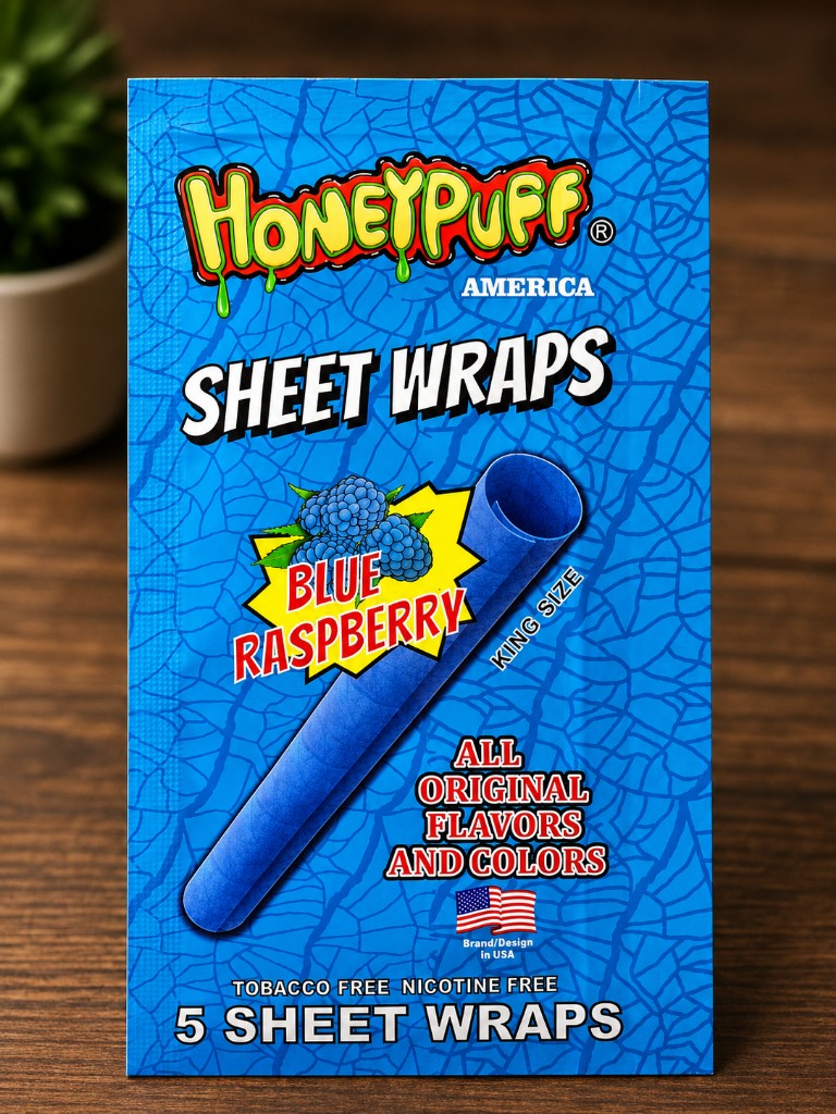 HoneyPuff Sheet Wraps King Size – Blue Raspberry