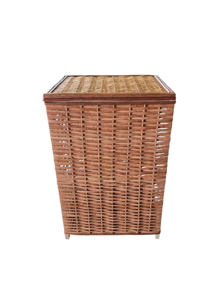 Canasto cesto para ropa de mimbre ancho 40cm profundidad 30cm alto 60cm