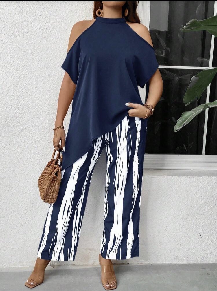 Conjunto azul marino estampado