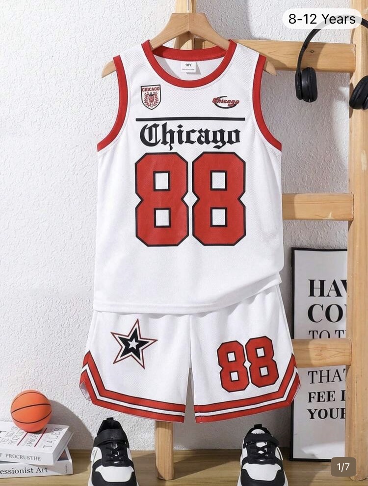 Conjunto Chicago 88 blanco/rojo