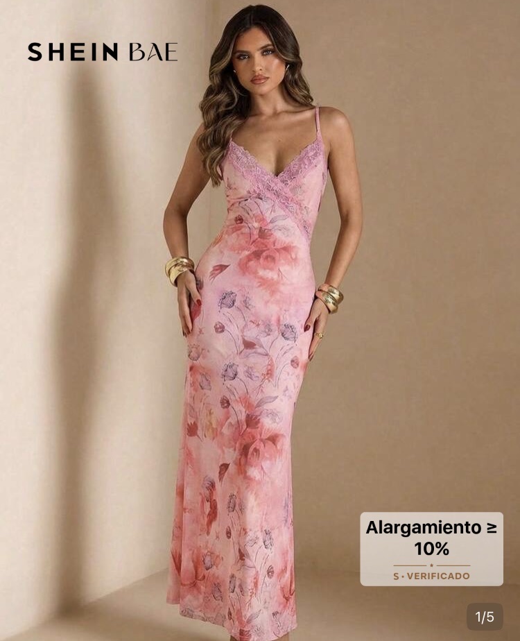 SHEIN BAE vestido rosado floral