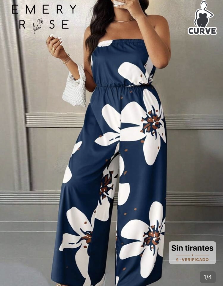 Emery Rose enterizo azul floral