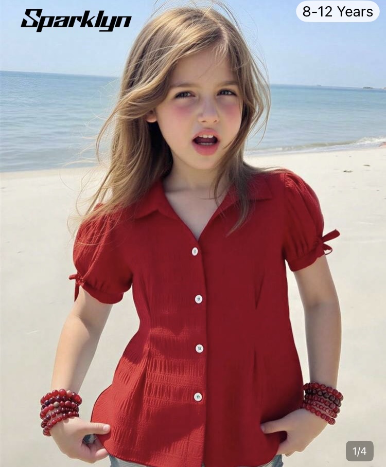 Sparklyn blusa roja niña