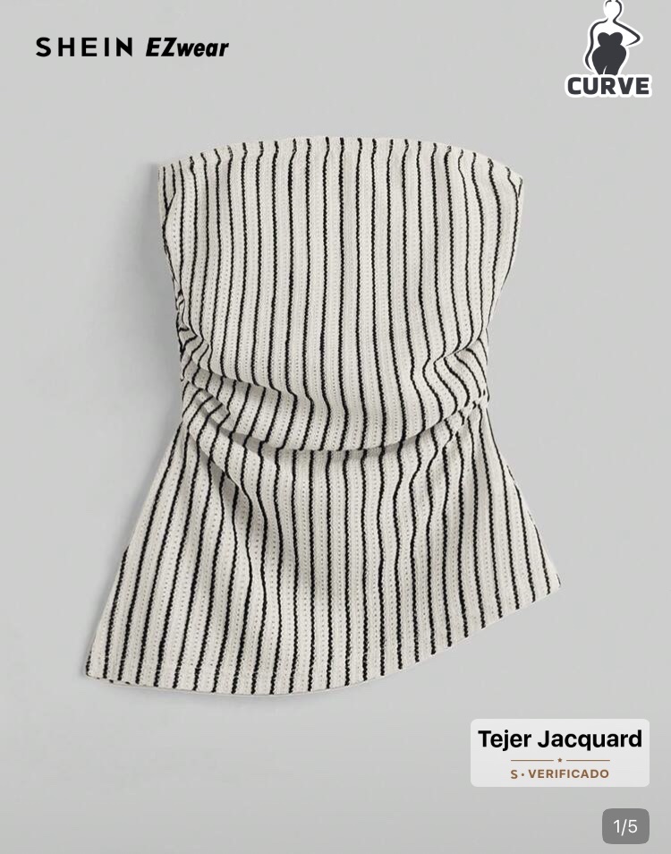 SHEIN EZwear vestido rayado blanco y negro