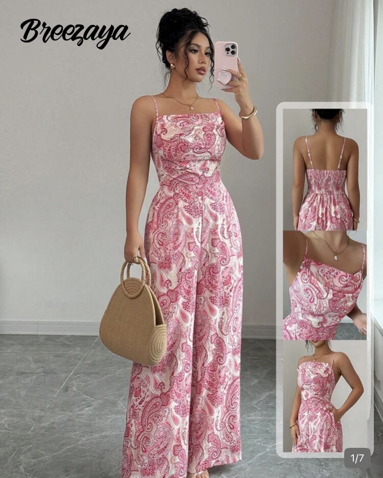 Breezaya enterizo rosa estampado