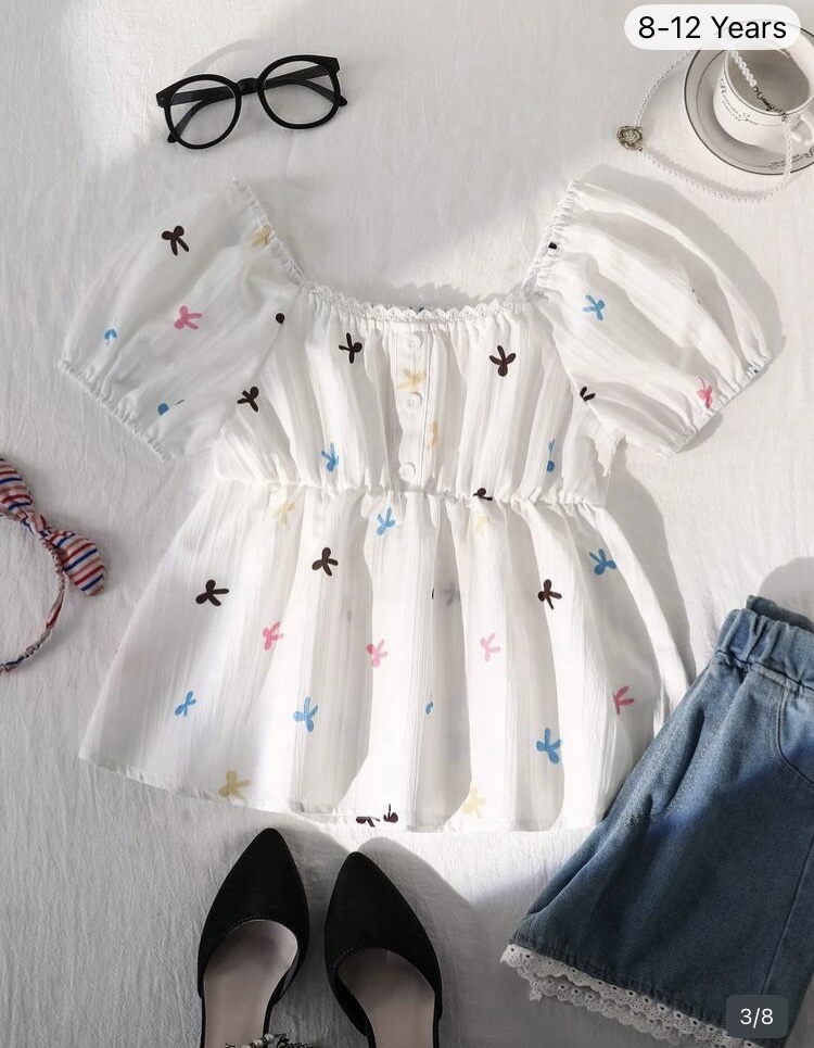 Blusa blanca estampada