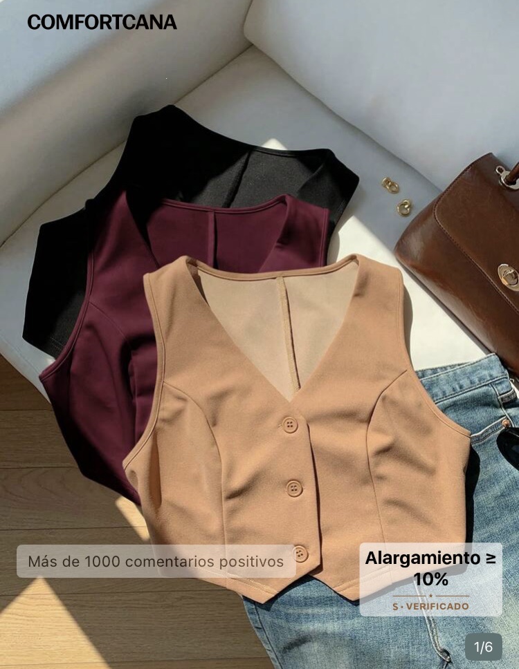Comfortcana chaleco botones beige
