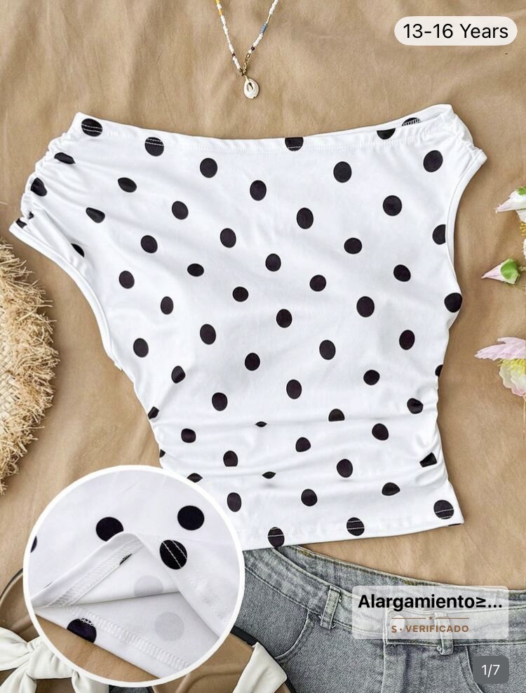 Blusa blanca de puntos