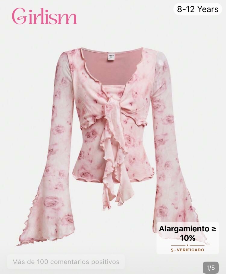 Girlism blusa rosada floral