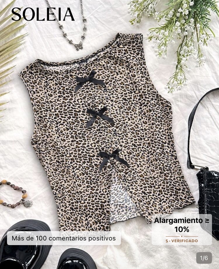 Soleia blusa leopardo