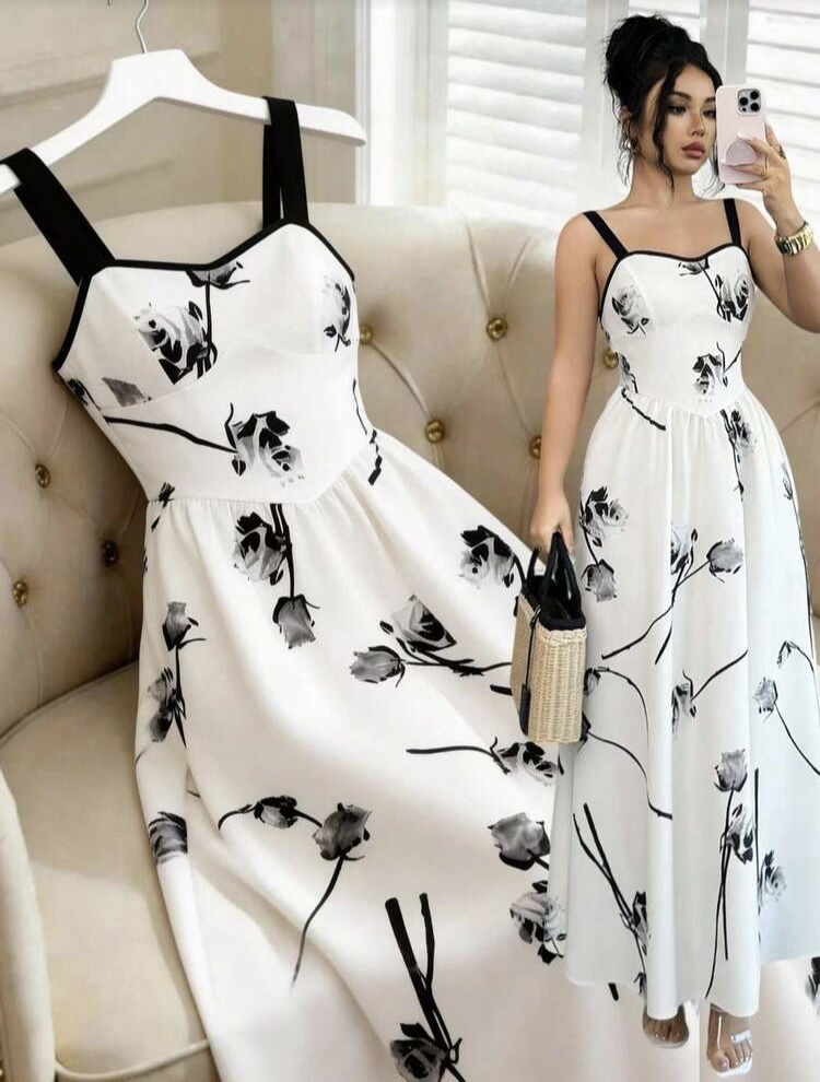 Vestido blanco floreado
