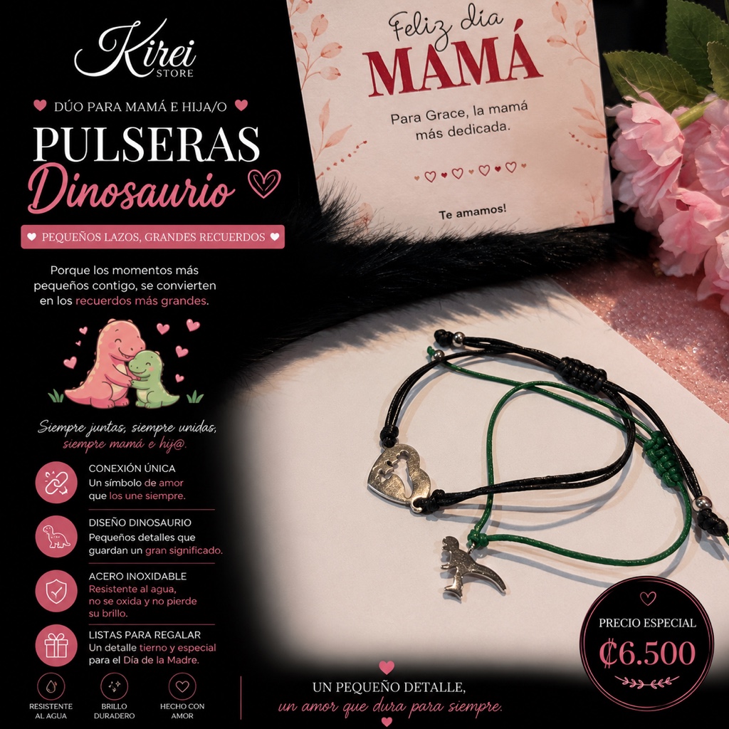 Dúo pulseras mamá + hijo nisaorui o mariposa